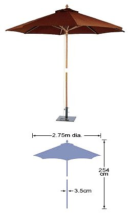 Bridgman Parasols and Bases - Bridgman 2.75metre Round Parasol