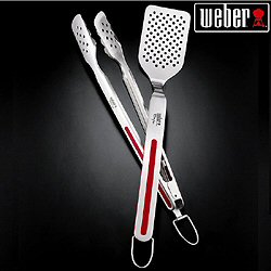 Weber Style Tools - 2pc Stainless Tool Set (Red Handles)