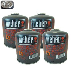 Weber 455g - Disposable Gas Cartridge (4 Pack)