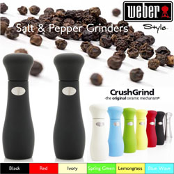 Weber Salt &amp; Pepper 19cm - 2pc Grinder Set Black