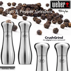 Weber Salt & Pepper 19cm - 2pc Grinder Set Stainless Steel
