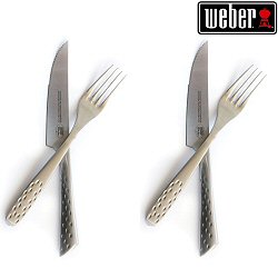Weber Style - 4 Piece Steak Set (2 Forks 2 Knives)
