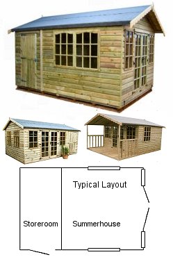 Special Combi Summerhouses - 10ft wide Summerhouse and Storeroom Combinations