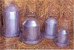Drinking Fountains - Half to Three gallon Galvanised Water Fountains.