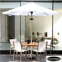 Westminster - Gemini 4 Seater Stacking Armchair Stainless Steel and Teak Set