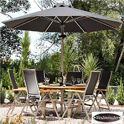 Westminster - Gemini 6 Seater Recliner Chair Stainless Steel and Teak Set