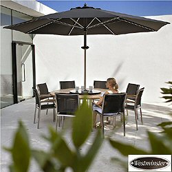 Westminster - Gemini 8 Seater Stacking Armchair Stainless Steel and Teak Set