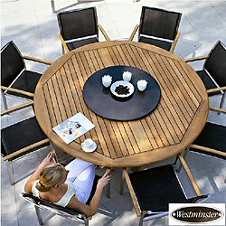 Westminster - Gemini 8 Seater Stacking Armchair Stainless Steel and Teak Set