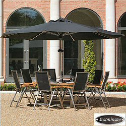 Westminster - Gemini 8 Seater Recliner Chair Stainless Steel and Teak Set