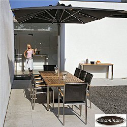 Westminster - Gemini 8 Seater Stacking Armchair Stainless Steel and Teak Set