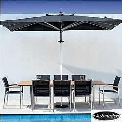 Westminster - Gemini 8 Seater Dining and Armchair Stainless Steel and Teak Set
