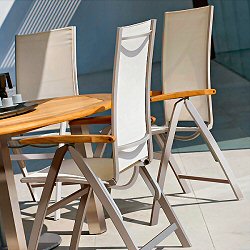 Westminster - Gemini 6 Seater Recliner Stainless Steel and Teak Set
