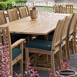 Westminster Teak - Grand Double 10 Seater Dining And Armchair Set
