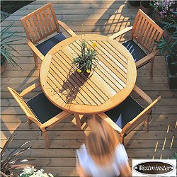 Westminster Teak - Kensington 4 Seater Stacking Armchair Set