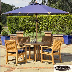 Westminster Teak - Kensington 4 Seater Wave Armchair Set