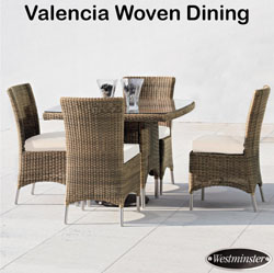 Westminster - Valencia 4 Seater Woven Dining Set