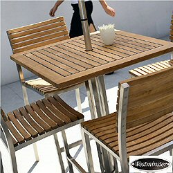 Westminster - Vogue 4 Seater Stainless Steel and Teak Bar Set