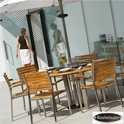 Westminster - Vogue 6 Seater 150cm Round Stainless Steel and Teak Set