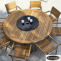 Westminster - Vogue 8 Seater Round Stainless Steel and Teak Set