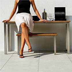 Westminster - Vogue Console Stainless Steel and Teak Set
