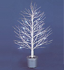 Fibre Optic Trees - 1.2m Indoor Fibre Optic White Twig Trees with blue LED