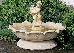 Fountains - Lotus Fountain with Boy with Dolphin Centrepiece