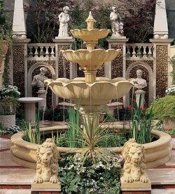 Fountains - Triple Lotus Bowl Fountain