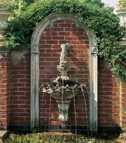 Fountains - Shell Wall Fountain, Dolphin and Console