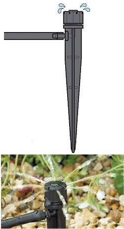 Automatic Watering Drippers - End of Line Adjustable Mini Sprinkler on stake