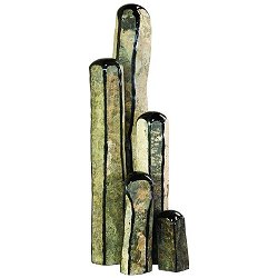 Sculptures - Set of Columns<br>Basalt part polished five pieces 30 - 120cm