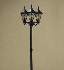 Roma 7050 - Matt Black - Pillar mounted light - Basic Range