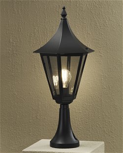Roma 7054 - Matt Black - Pillar mounted light - Basic Range