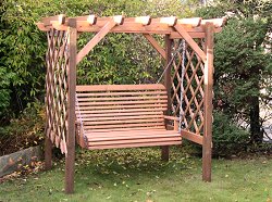 Pergola Swing - Flat Top Pergola with double swing seat