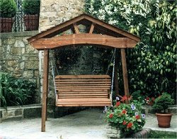 Roofed Pergola - with double swing seat