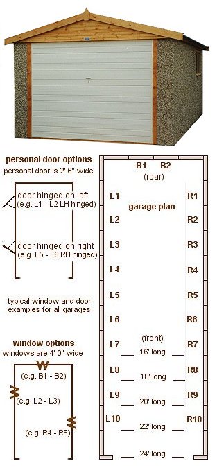 8ft 6in wide Apex Roof Single Concrete Garages - <b>Area 4</b> A versatile and spacious garage