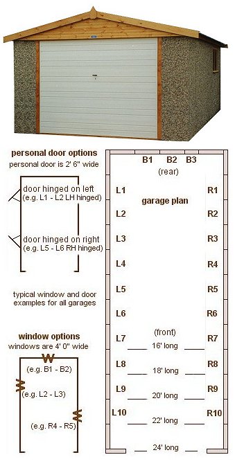 9ft 6in wide Apex Roof Single Concrete Garages - <b>Area 5</b> A versatile and spacious garage