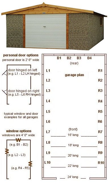 12ft 6in wide Apex Roof Single Concrete Garages - <b>Area 3</b> A versatile and spacious garage