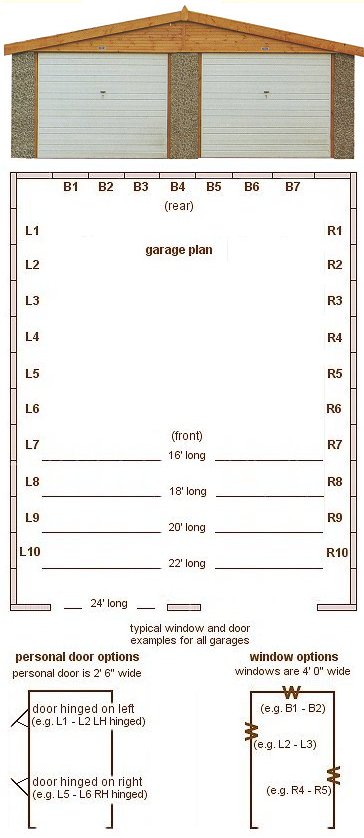 18ft 6in wide Apex Roof Double Concrete Garages - <b>Area 5</b> The traditional Two Car Double Garages