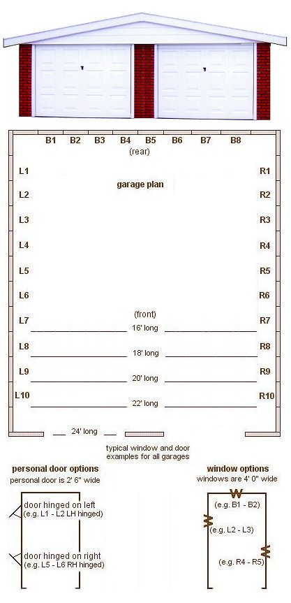 20ft wide Apex Roof Double Ultimate Concrete Garages - <b>Area 1</b> The traditional Two Car Double Garages