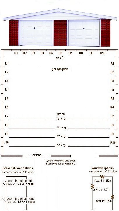 24ft 3in wide Apex Roof Double Ultimate Concrete Garages - <b>Area 2</b> The traditional Two Car Double Garages