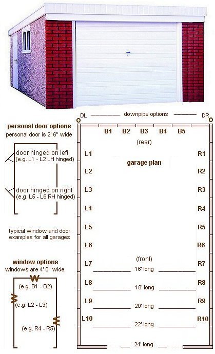 14ft wide Pent Roof Single Ultimate Concrete Garages - <b>Area 2</b> The most popular and practical pent roof garage