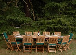 Furniture Sets - 220-300cm Oval Extending Table and Folding Chair Set