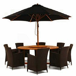 Furniture Sets - 180cm Teak and Woven Set