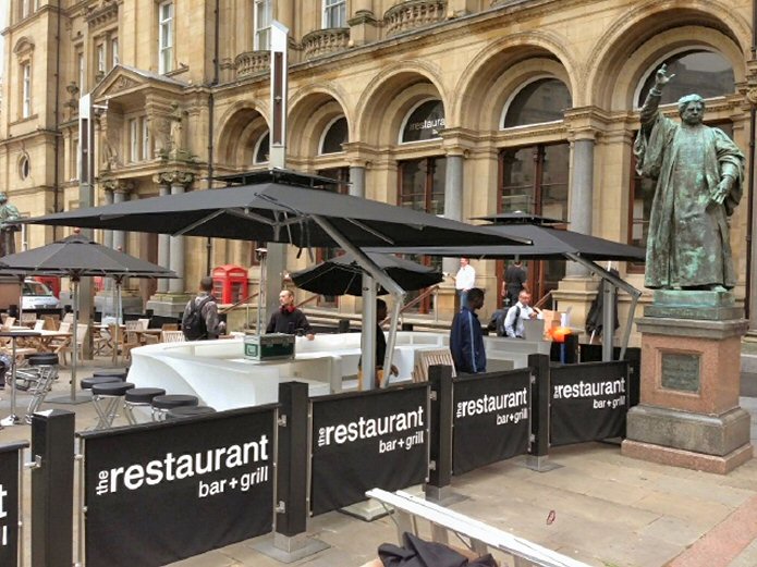 Cantilevered Commercial Parasols Project "The Restaurant Bar & Grill