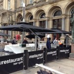 Leeds Bar & Grill Cantilever Parasols 2 No. 3.5m Square Leeds Bar & Grill Cantilever Parasols 2 No. 3.5m Square