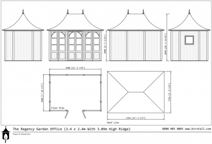garden-office-dimentions-3098mm-ridge