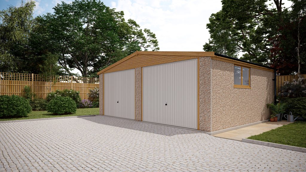 20ft wide Apex roof standard concrete garage Birstall Garden & Leisure