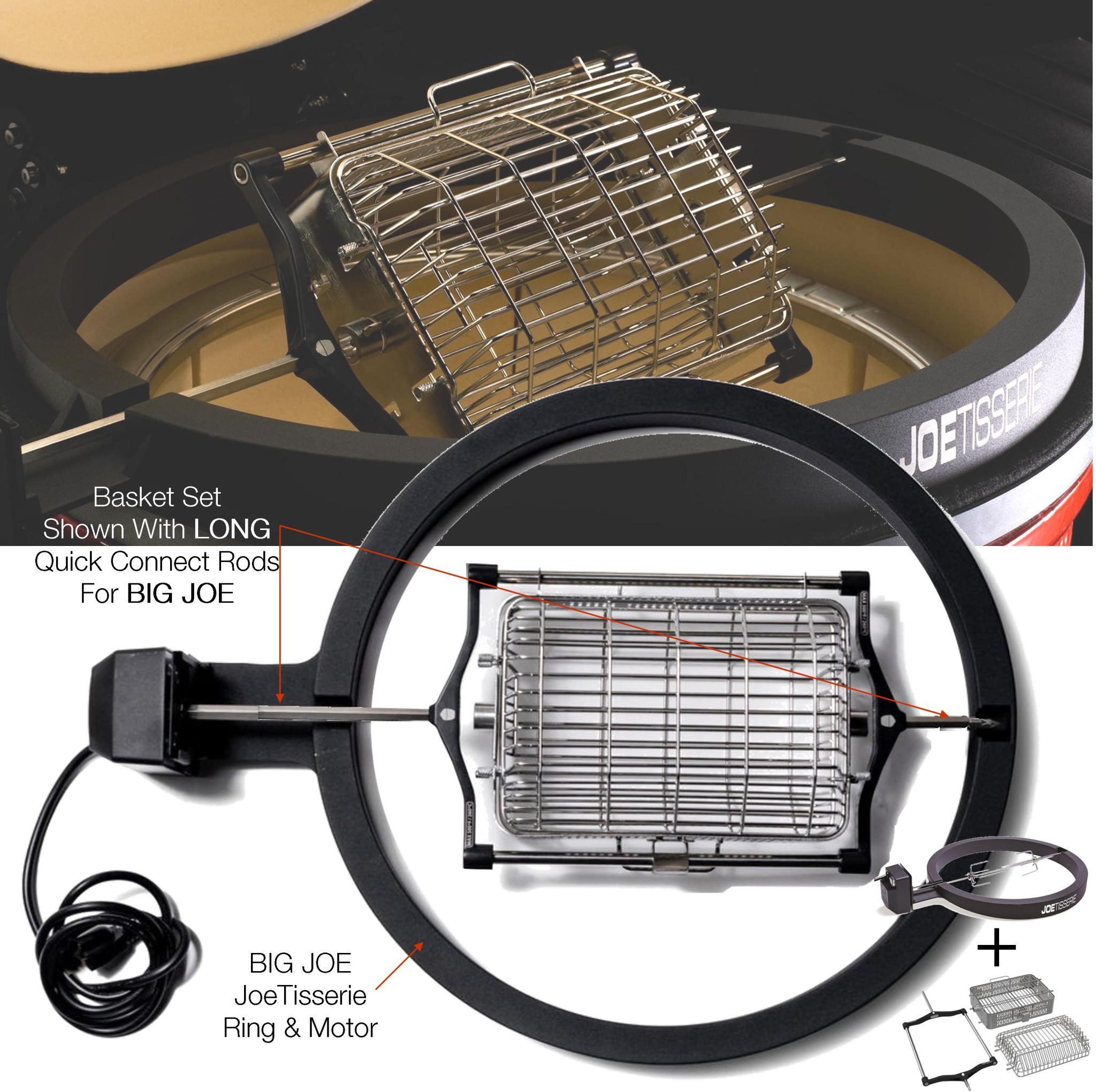 Kamado Joe Rotisserie Basket Set & Big Joe Tisserie Birstall Garden
