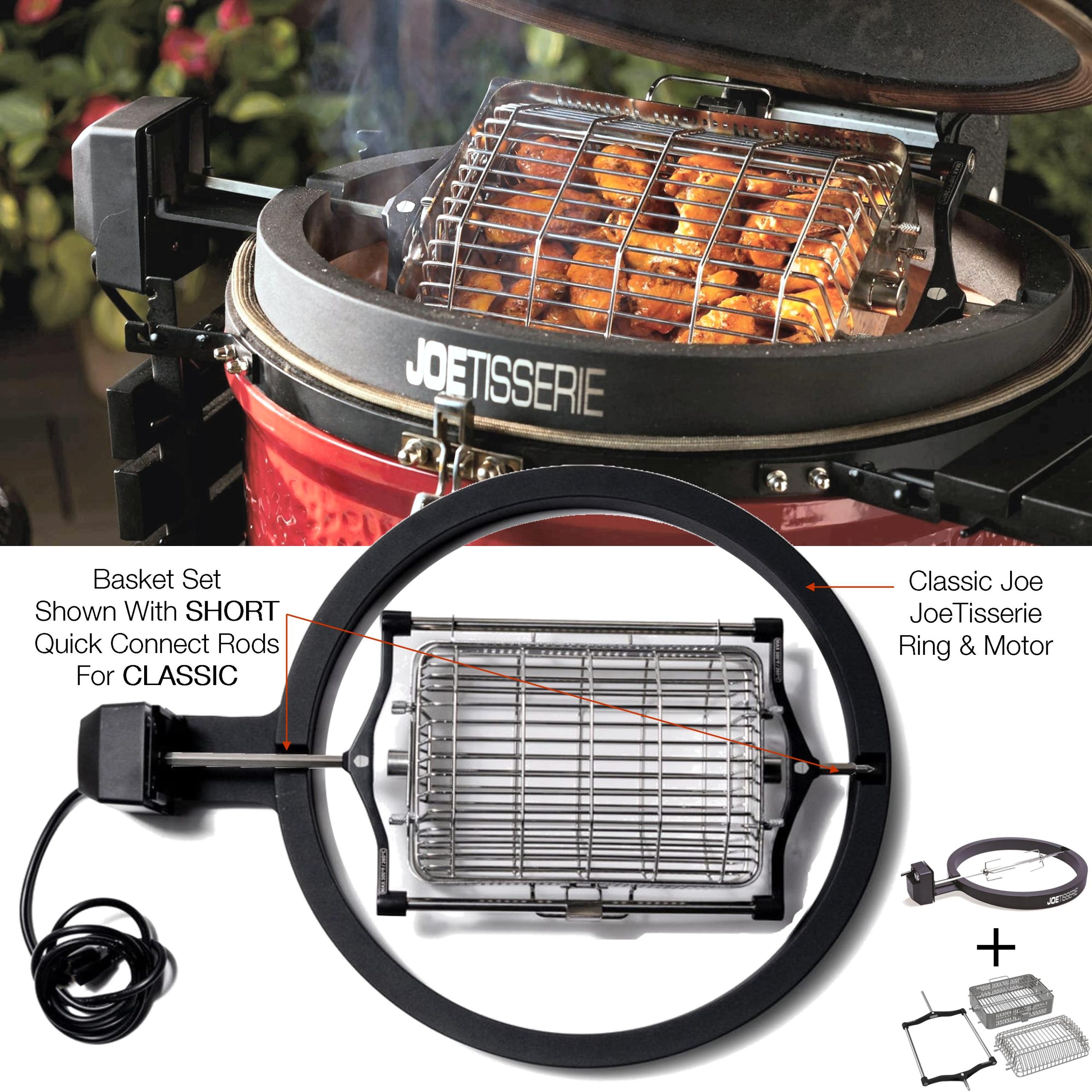 Kamado Joe Rotisserie Basket Set & Classic Joe Tisserie Birstall Garden & Leisure