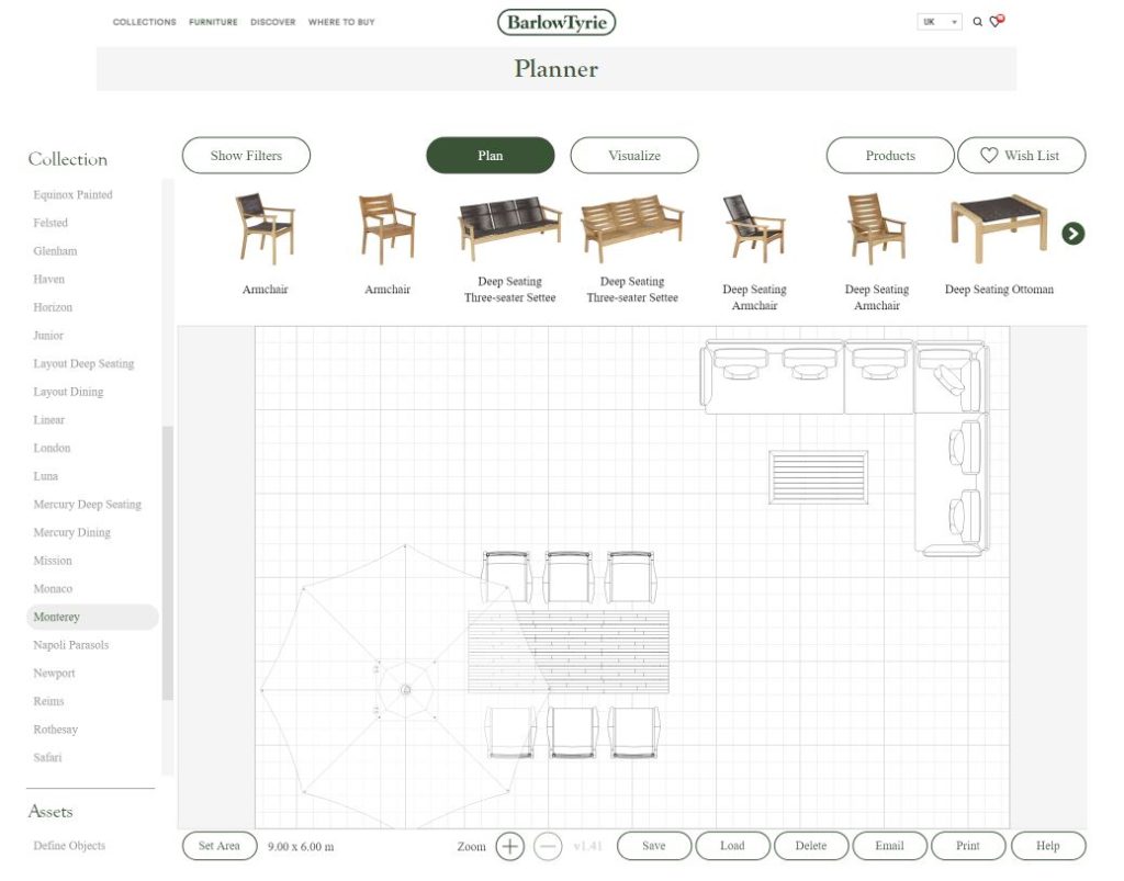 Barlow Tyrie Garden Furniture 3D Online Planning Tool & Visualizer Birstall Garden & Leisure